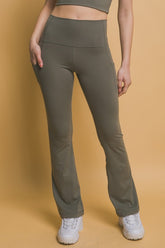 Love Tree High Waist Flare Active Leggings with Pockets - Trendy Women's Workout Wear